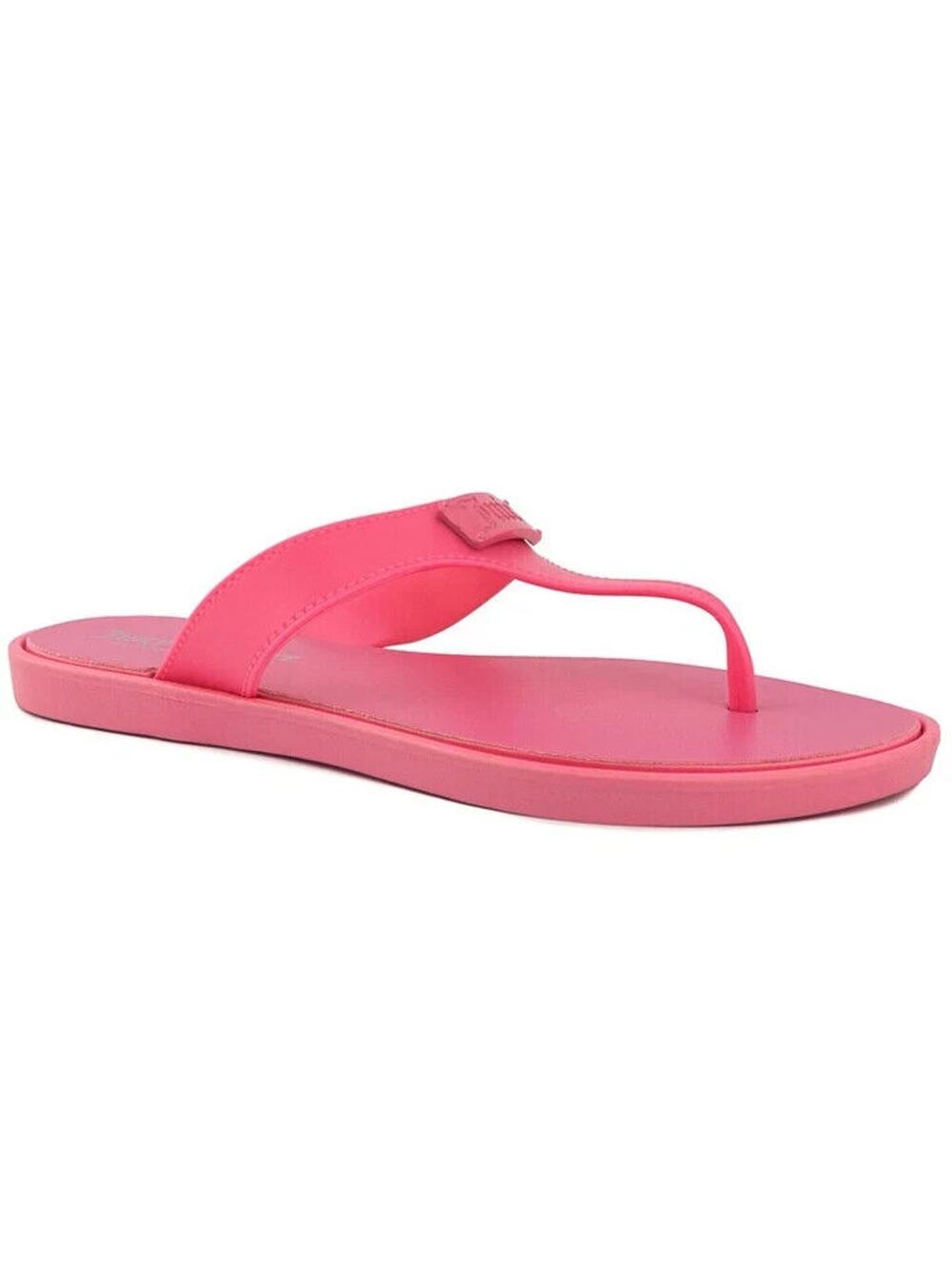 JUICY COUTURE Womens Pink Logo Seneca Round Toe Slip On Thong Sandals Shoes 6